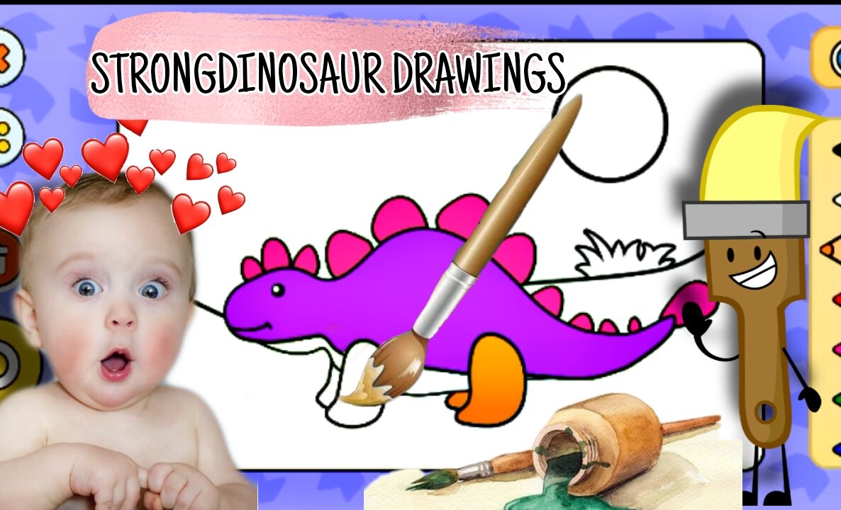 How to draw a STRONG DINOSAUR | keep easy step by step dionosaur draw for kids 🤗