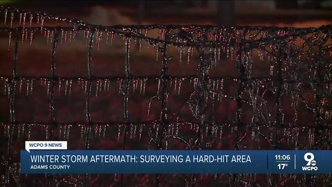 Surveying areas hardest hit by winter weather