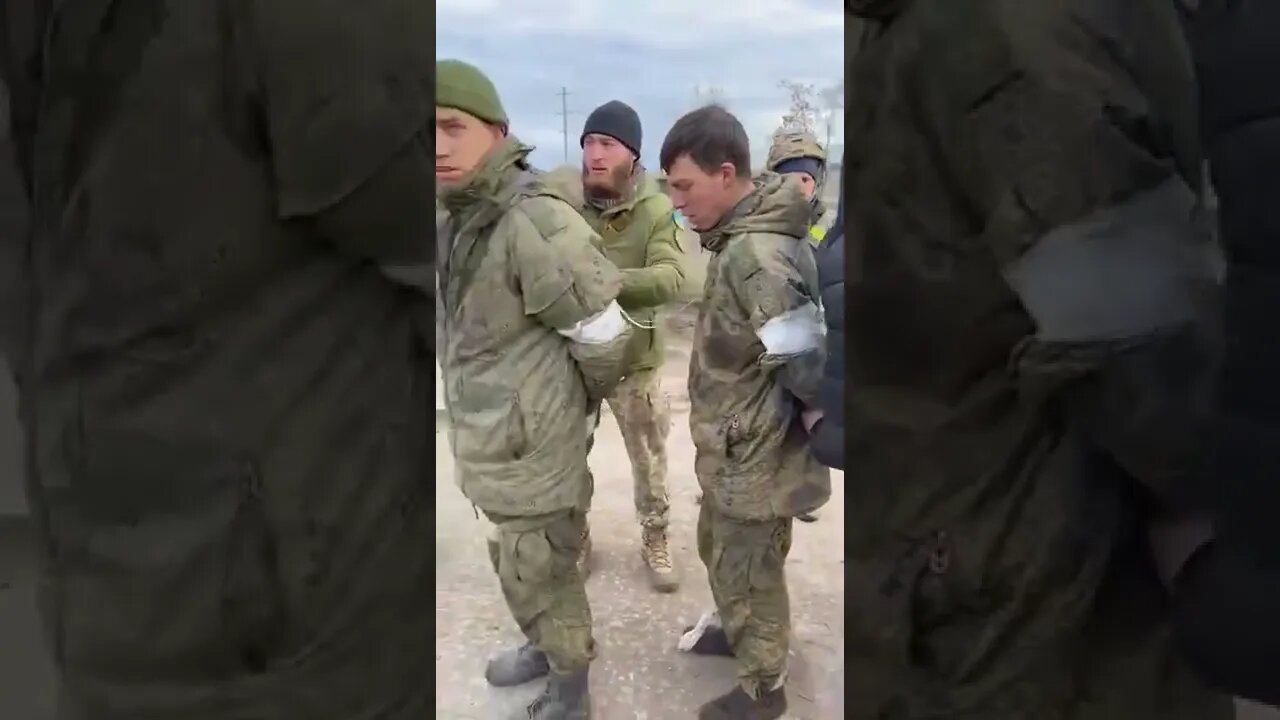 🇺🇦Graphic War18+🔥Handcuffing Russians Military - March to Camp - Ukraine Armed Forces(ZSU) #Shorts