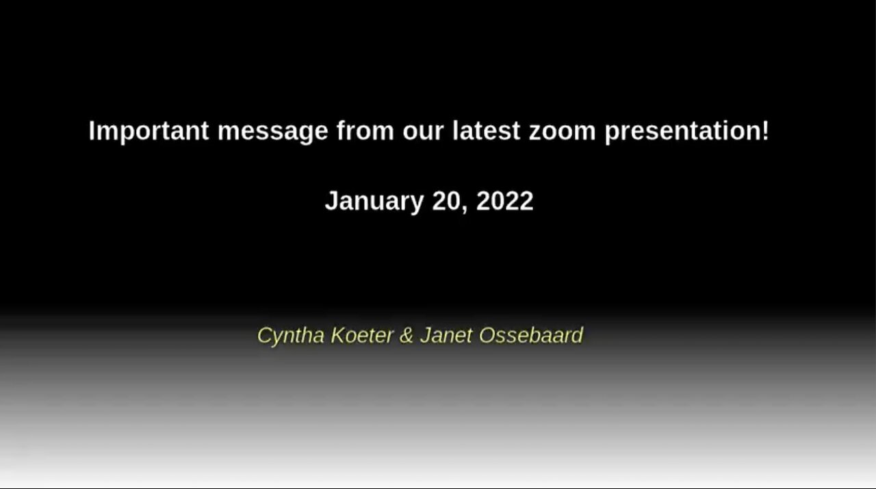 Important message from their latest zoom presentation of jan 20, 2022 - 🇺🇸 English (Engels) - 6m03s