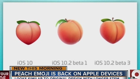 Peach emoji is back on Apple devices