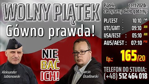 WOLNY PIĄTEK - Gówno prawda! - Olszański, Osadowski NPTV (13.11.2020)