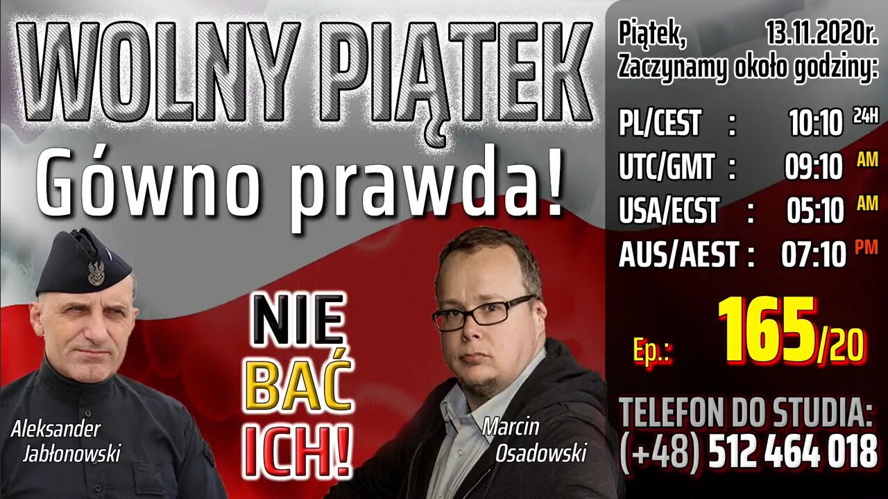 WOLNY PIĄTEK - Gówno prawda! - Olszański, Osadowski NPTV (13.11.2020)