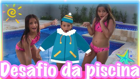 GINCANA na PISCINA / quem coloca mais roupa dentro da piscina o duelo - 3 irmãs demais