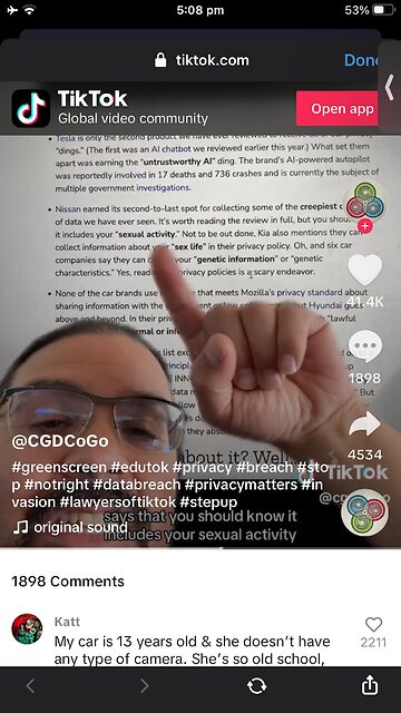 Cars send your private data ?