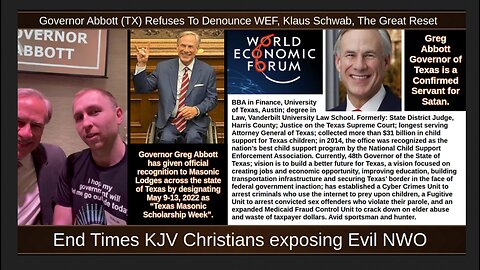 Governor Abbott (TX) Refuses To Denounce WEF, Klaus Schwab, The Great Reset