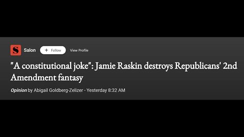 The Constitution Destroys Raskin's "Constitutional" Argument