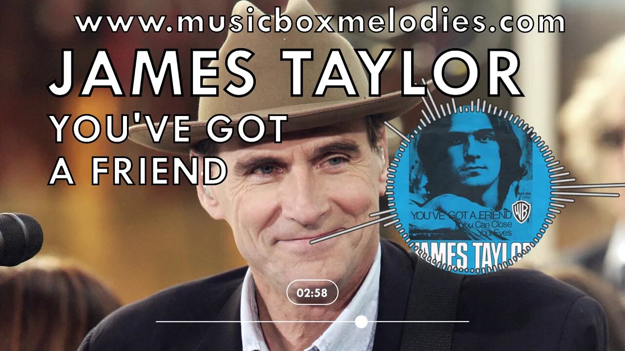 [Music box melodies] - You've got a friend by James Taylor