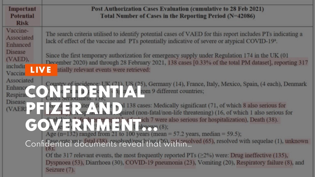 Confidential Pfizer and Government Documents Confirm ADE, VAED, and AIDS Due to COVID-19 Vaccin...