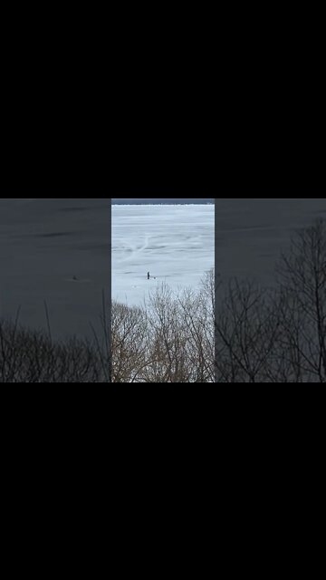April ice fishing on Lake Superior.