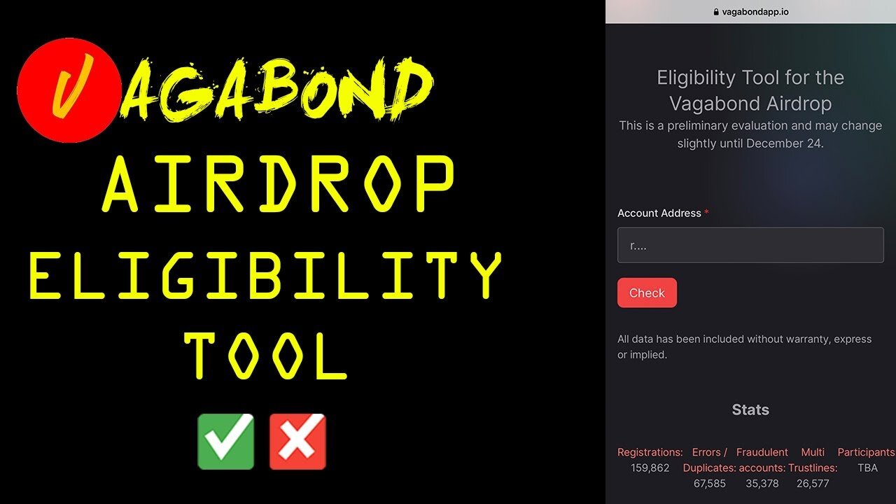 NEW Vagabond ($VGB) Airdrop Verification and Review Tools now available! Did you Qualify?