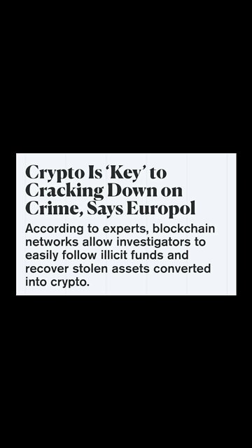 Crypto Is ‘Key’ to Cracking Down on Crime #cryptomash #crypto #viral #trending #viralvideo