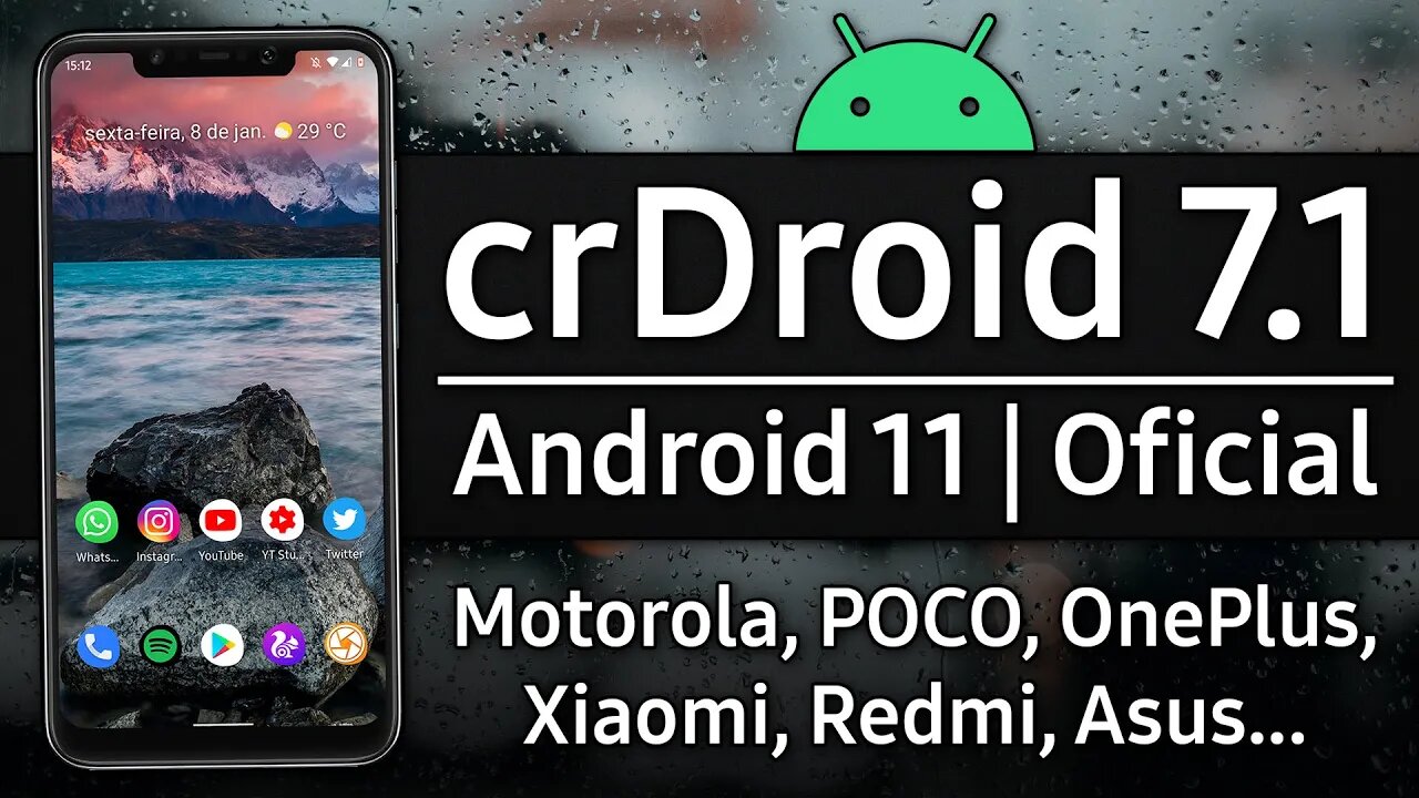 crDroid 7.1 | Android 11 R | VÁRIAS MELHORIAS | Motorola, Asus, Redmi, POCO, Oneplus...