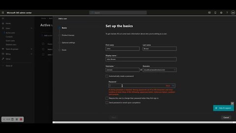 How to create a new user in Microsoft 365 Admin Center