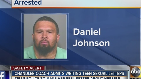 Chandler coach accused of writing inappropriate letters to girl