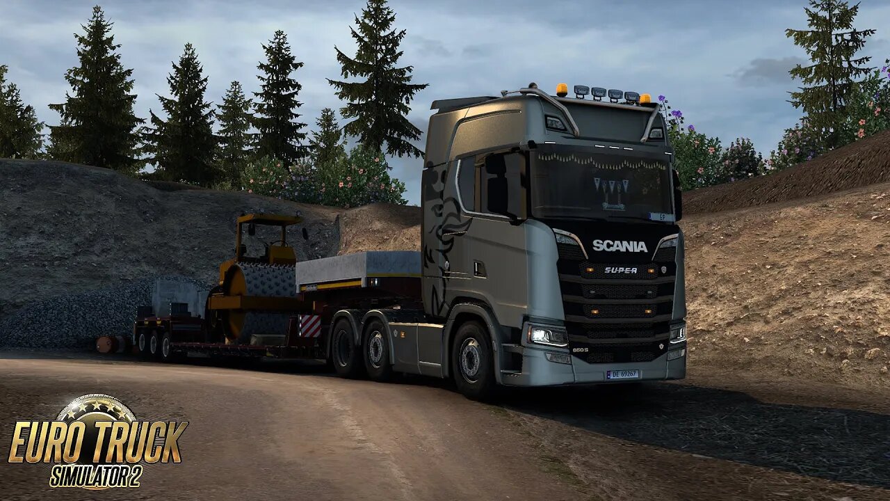 ETS2 Gameplay | Scania 650 S | Oslo to Kristiansand | Road Roller 9t