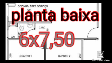 planta baixa 6x7,50