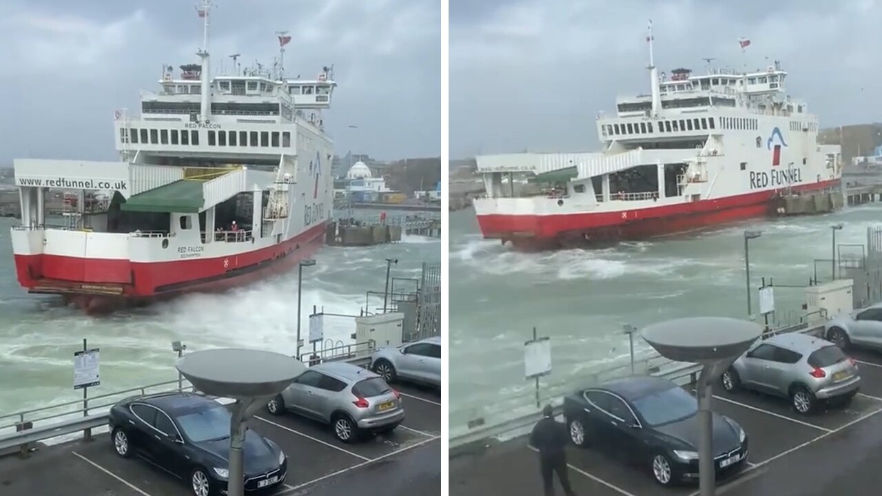 Southampton ferry has extremely close call due to Storm Eunice winds