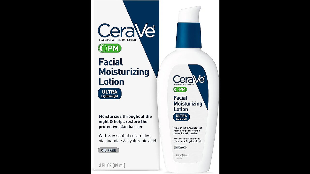 CeraVe PM Facial Moisturizing Lotion | Night Cream with Hyaluronic Acid