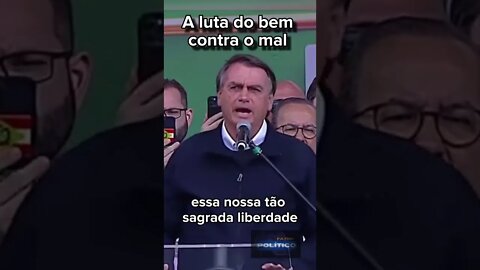 Bolsonaro na marcha por Jesus, fala da briga do bem contra o mal