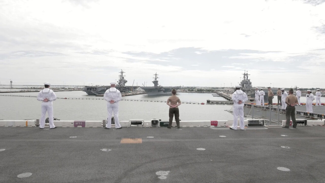 USS Bataan leaving for deployment