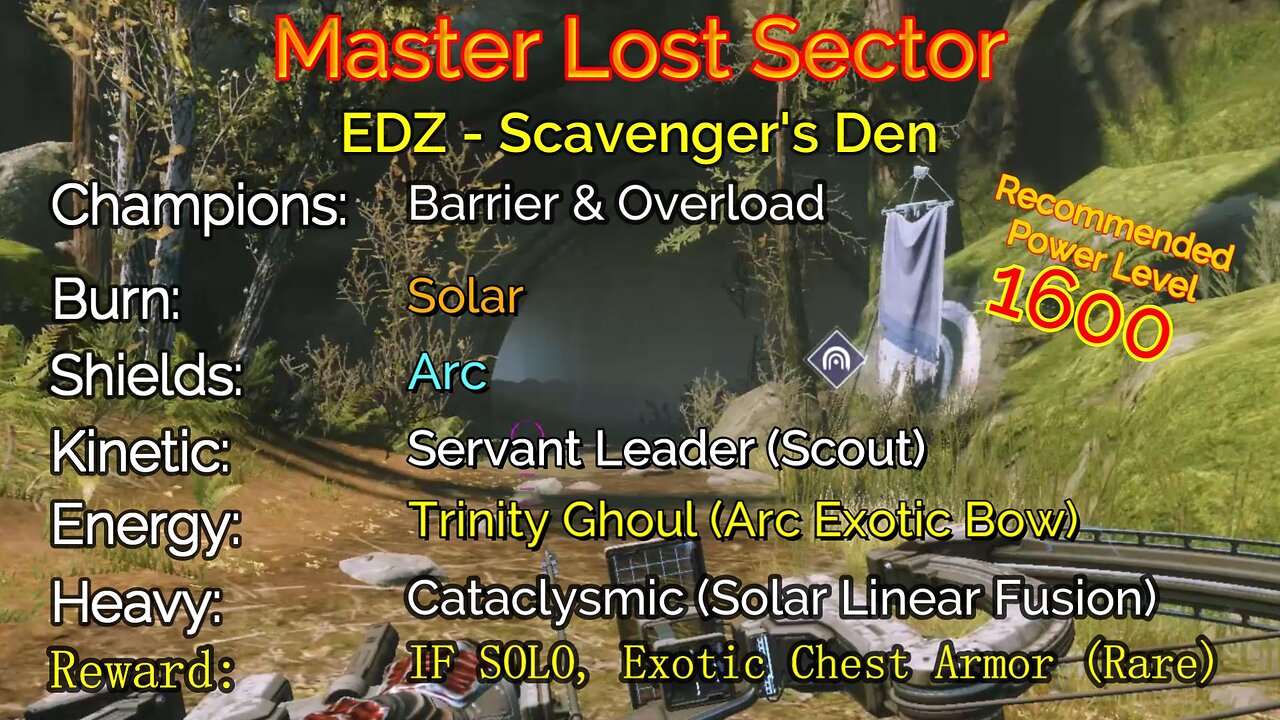 Destiny 2 Master Lost Sector: EDZ - Scavenger's Den on my Warlock 10-25-22