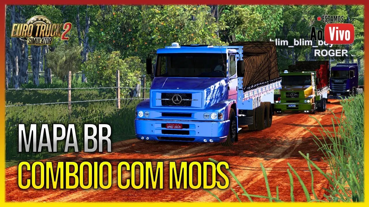 ▶️COMBOIO COM MODS BRASILEIROS MAPA BR BRASIL EEURO TRUCK SIMULATOR 2 1.43 ETS2