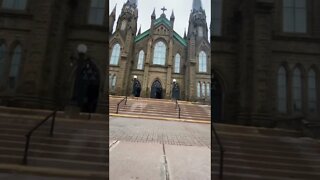 Walking up to a giant church