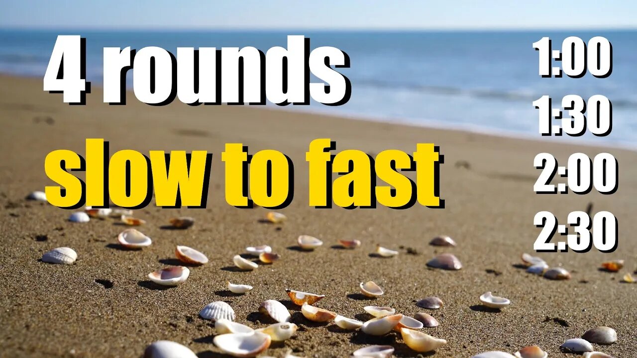 4 Wim Hof rounds [Slow to Fast] - 40 breaths with SEA WAVES