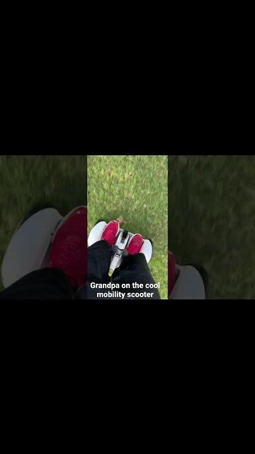 Grandpa on the cool mobility scooter￼