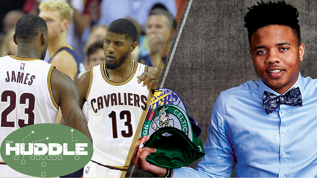 Does Paul George Make the Cavs BETTER Than the Warriors? Celtics Give #1 Pick to Sixers -The Huddle