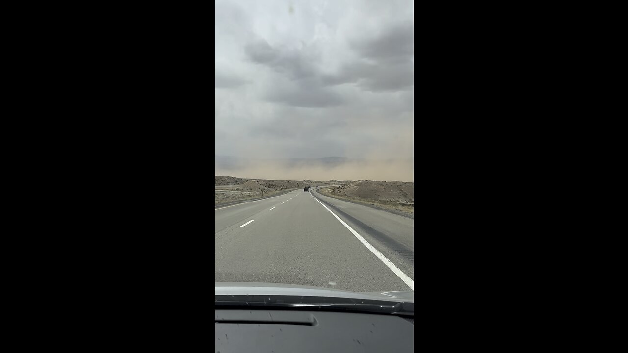 Driving into a sand storm