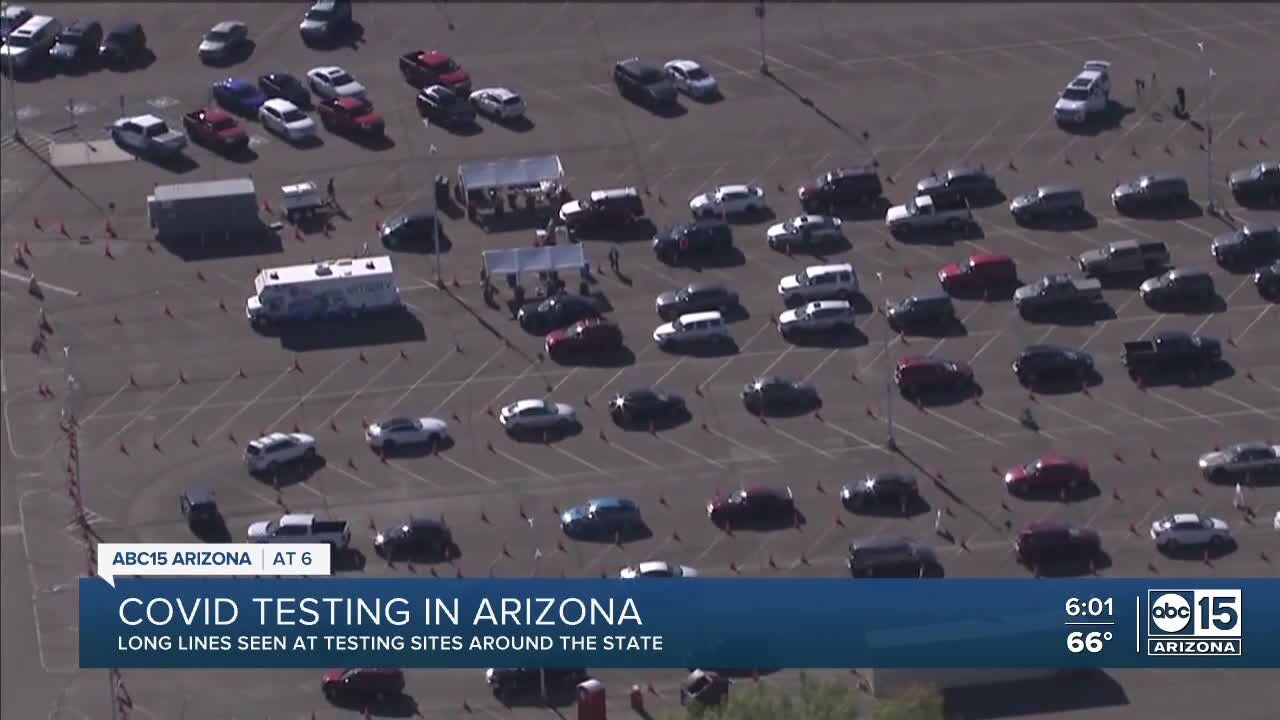 Long lines forming once again at Arizona COVID-19 testing sites