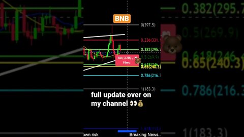 BNB Looks Bearish! Prices to watch for a bottom 😱💎🙌