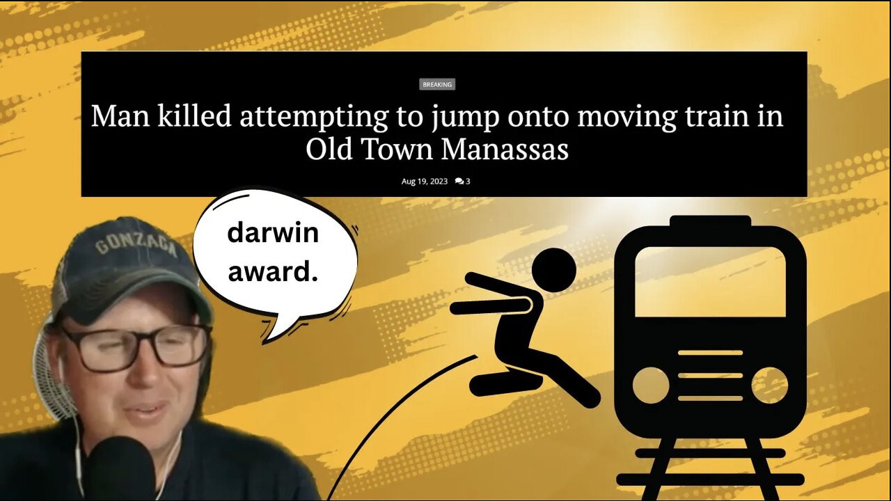 DARWIN AWARD - man killed attempting to jump onto moving train