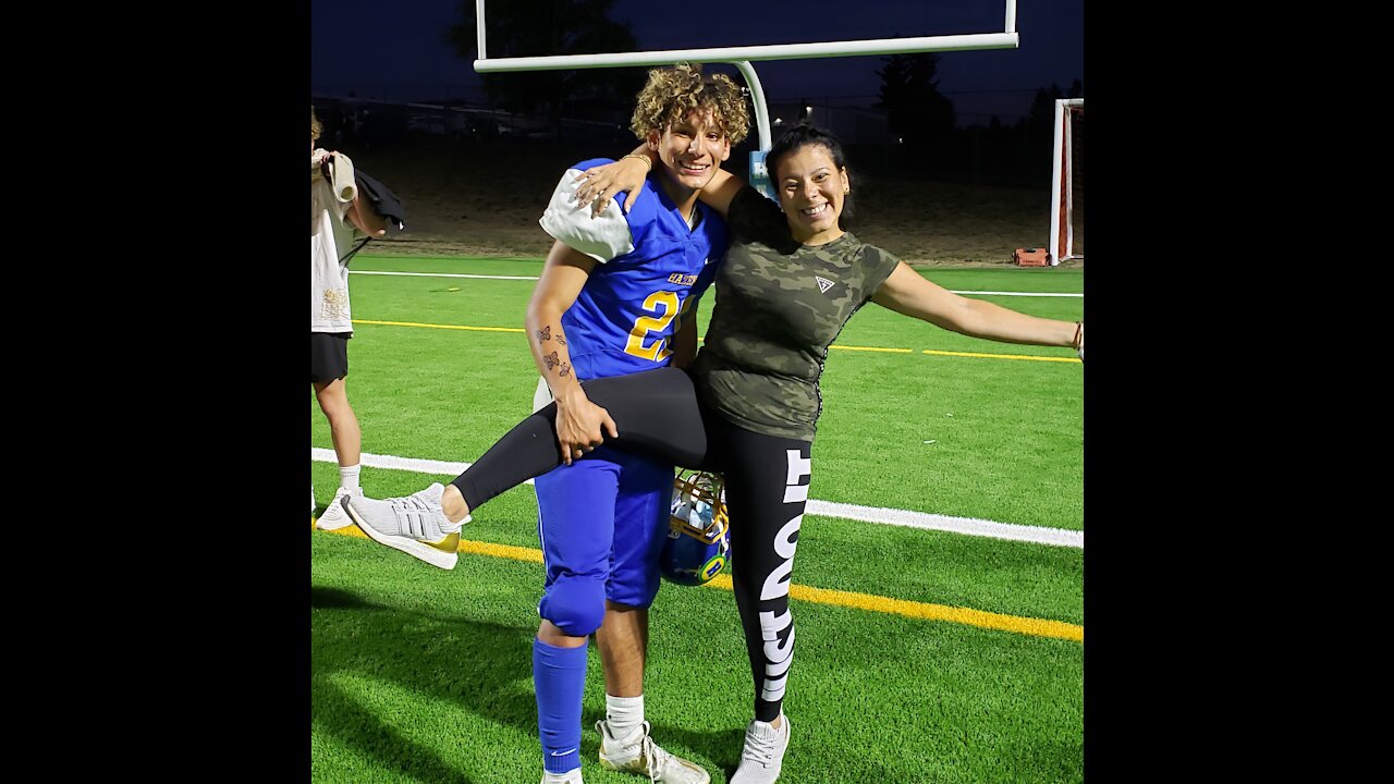 Sebastian's First Football Game, First Kickoff Return, Ever.