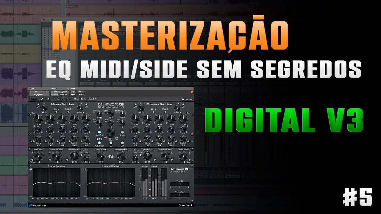MASTERIZAÇÃO - EQUALIZADOR MIDI SIDE - IMAGEM STERIO #masterização #digitalv3 #plugingratis