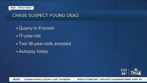 Teen involved in police chase found dead in Franklin quarry days later