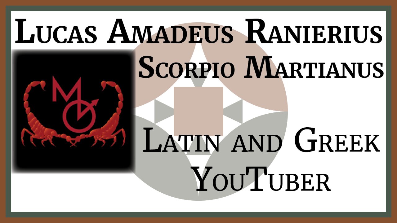 Lucas Amadeus Ranierius "Scorpio Martianus" interview with the 2021 Veterum Sapientia Workshop