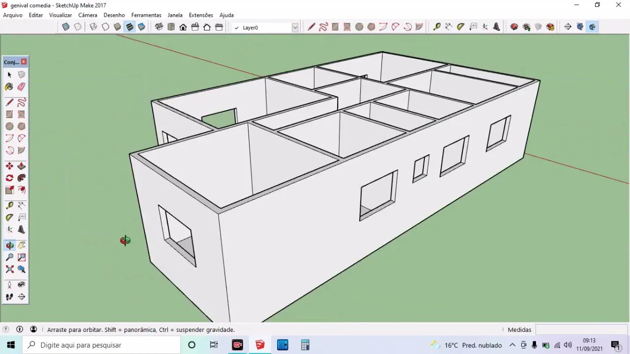tutorial de sktchup +projeto da casa do pedreiro genival comedia