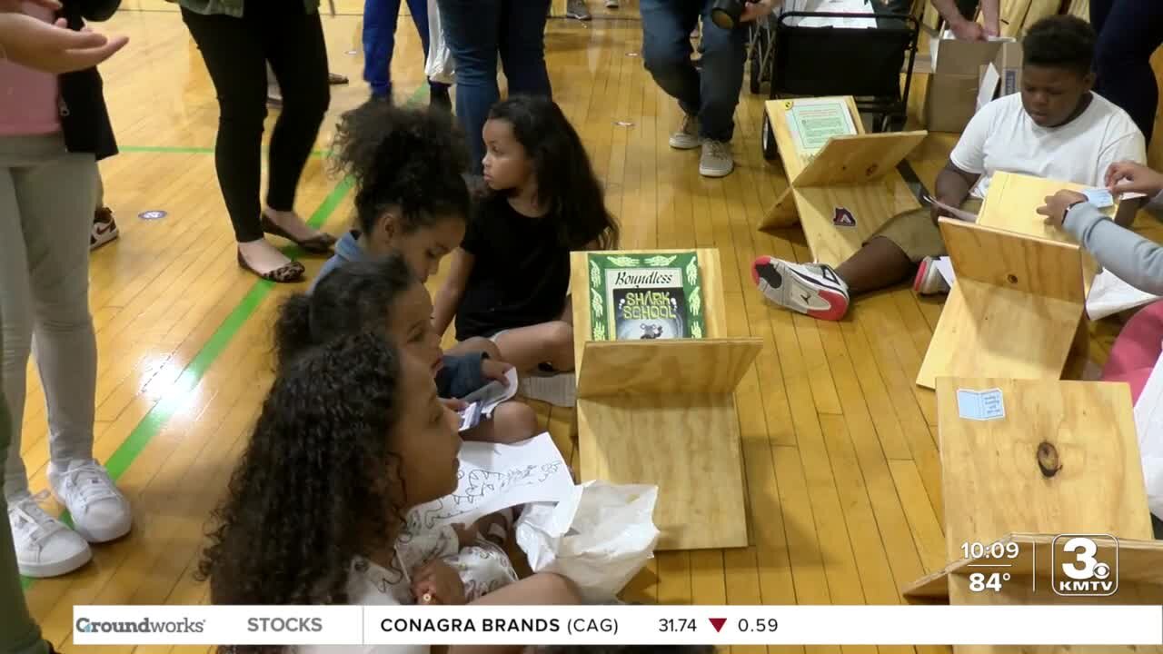 Building bookshelves for Lothrop Magnet students
