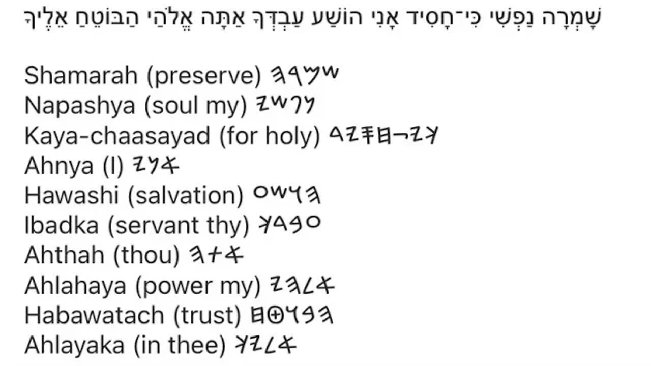 Prayers in PALEO HEBREW #92: WE NEED HAWASHI (SALVATION) PRAYERS