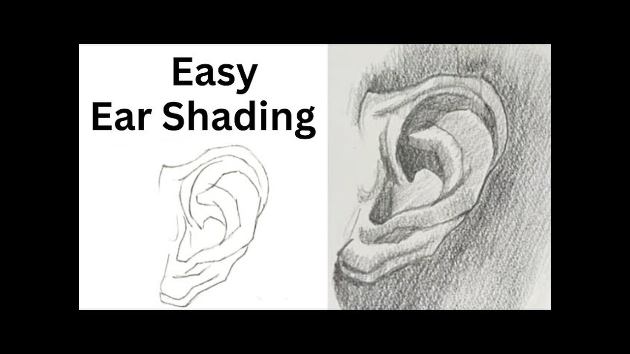 How to draw Ear | Shading Techniques | step by step for beginners | Tutorial