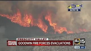 Neighborhoods being evacuated as Goodwin Fire continues to grow