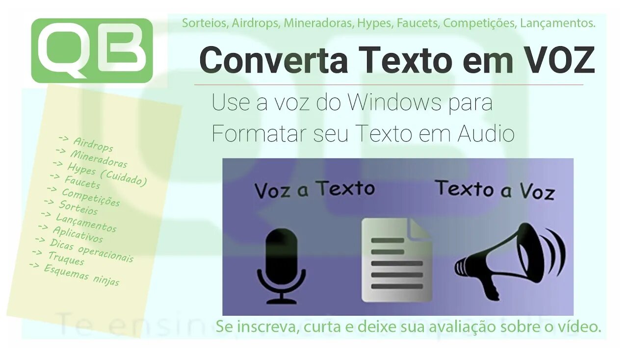 Dica - Converter Texto em Voz PArte 1