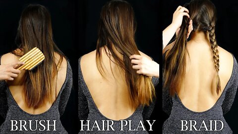 Hair Brushing, Hair Play, Scalp Massage & Braid ASMR w/ Corrina And Nico