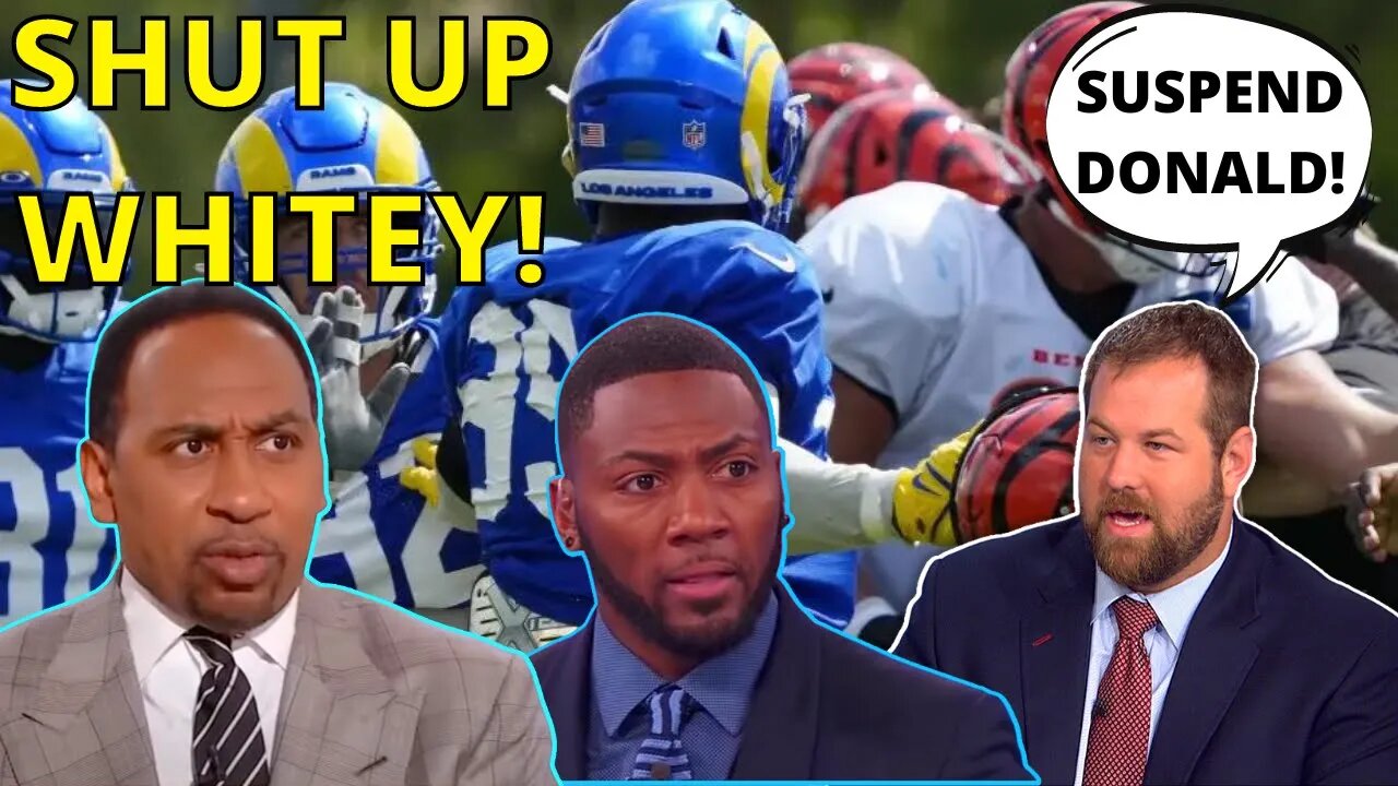 Stephen A Smith & Ryan Clark Tell Geoff Schwartz "WHITE FOLKS" Can't Criticize Aaron Donald!