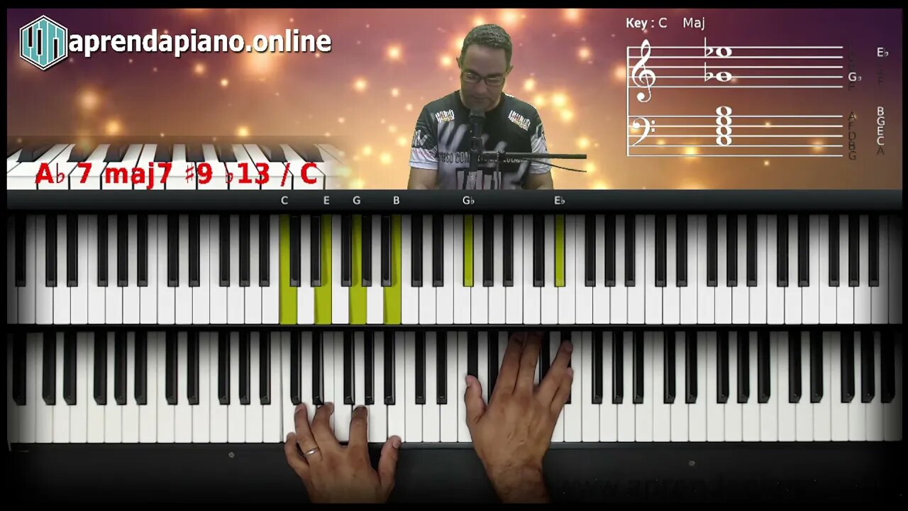 Tutorial do hino 001 da harpa cristã Chuvas de Graça com harmonia dobrando a melodia bônus no final