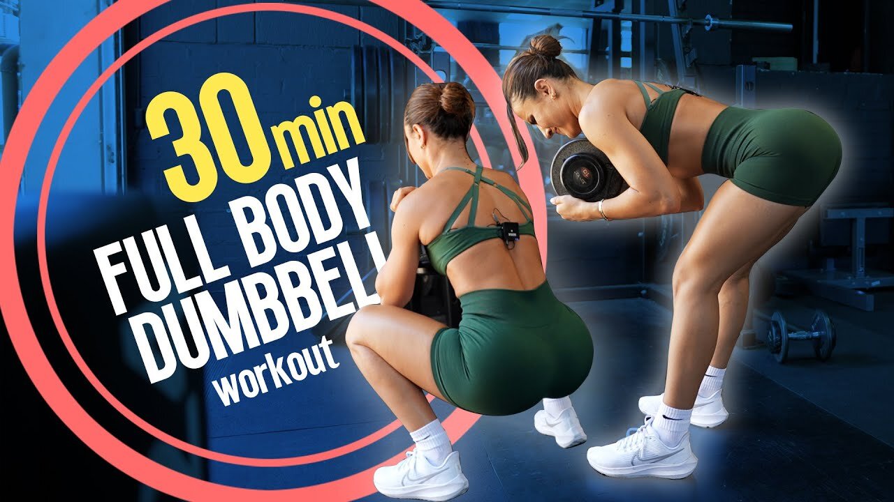 30 MINUTE FULL BODY DUMBBELL ONLY WORKOUT | BUSY GIRL EDITION | Krissy Cela