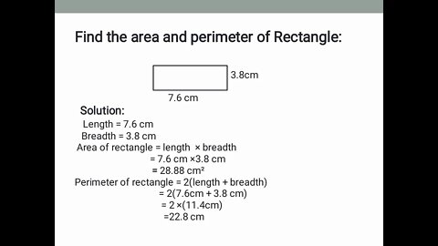 Maths B Class 6th Area & Perimeter of rectangle